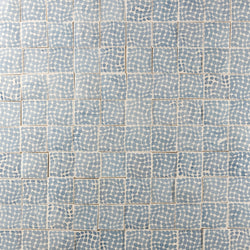 Blend of blue pattern on white handmade square tiles 6H66GC 10B