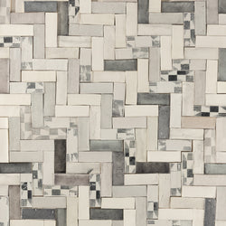 Rectangular Klompie Tile White & Grey on Matt Tile Z8NUL2 4B