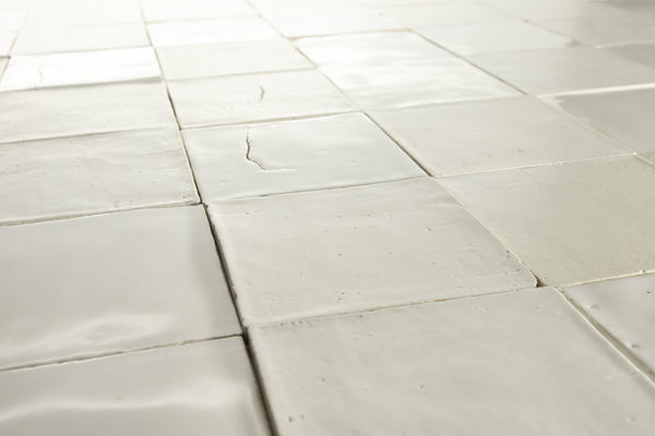 Handmade White Square Tiles EFZTRK 8B – VEELVLAK-Frēodōm