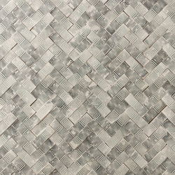 Hand-Printed Rectangular Tile Black Geometric Pattern Matt Glaze FLUCWN 6B