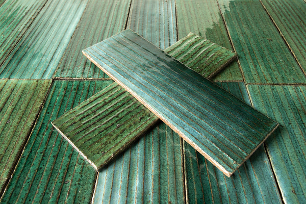 Rectangular Tile Green Blue Glaze FVJA93 7A