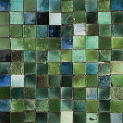 Chunky square tile glassy green blend GM5LS 7A