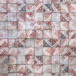 Chunky square tile Red classic pattern on Matt white HMZ92 5A
