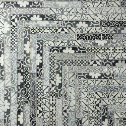 Hand made rectangular tile black and grey printed design on matt JHLEAT 3C