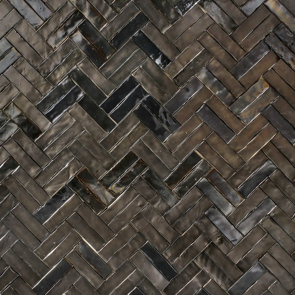 Rectangular Klompie Tile Metallic bronze matt and gloss JQ6FV7 6A
