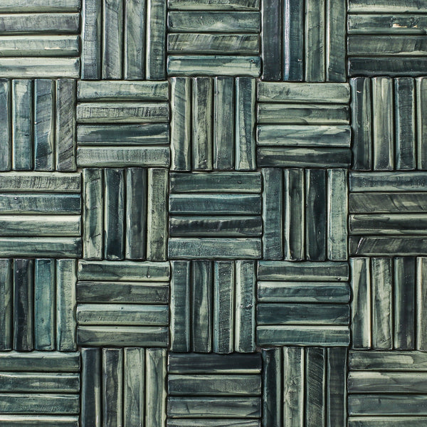 Fluted Rectangular Faceted Tile Greens JR6EDK 11B
