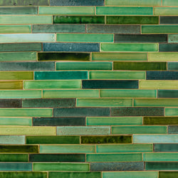 Rectangular Blend of Glassy Greens and Aqua Tiles K9QA3V 7C