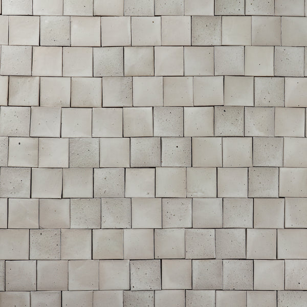 Square hand made tile - satin white blend KEEXKR