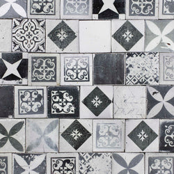 Square Chunky Tile Black and white patterns matt glaze MANA7 11C