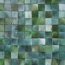 Square Chunky Tile Glassy green blend N78ELA 4A