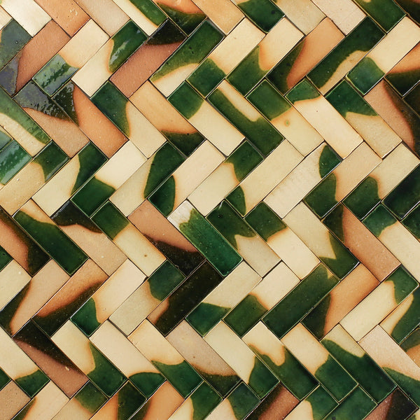 Pascalli Rectangular Tile Bottle Green Partial Glaze NCZAR 5A ...
