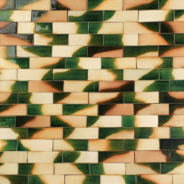Pascalli Rectangular Tile Bottle Green Partial Glaze NCZAR 5A ...