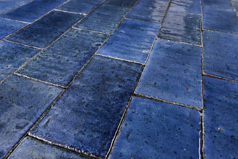 Blue glazed Rectangular Tile NLZ76V_9B