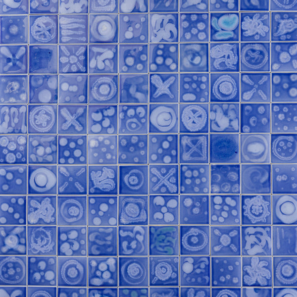 Hand-Made Blue Square Tiles NUXLTU 10C