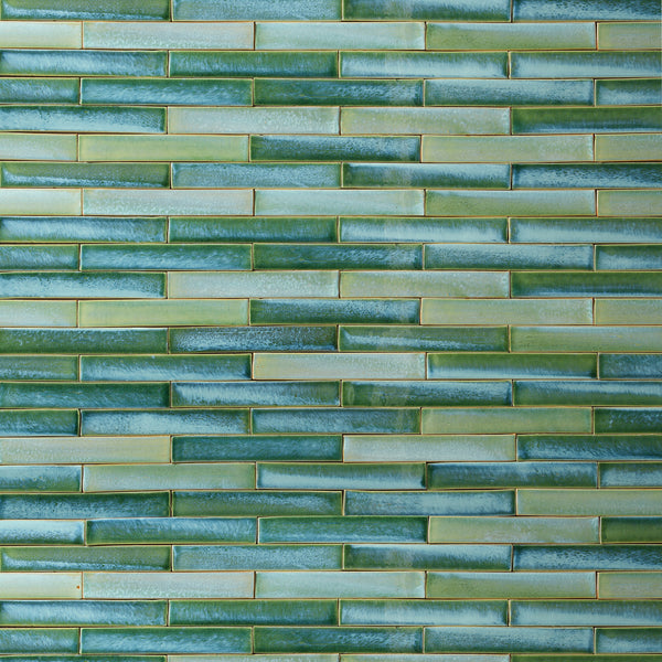Rectangular Tile Glassy aqua green blend ZKXWC 9C