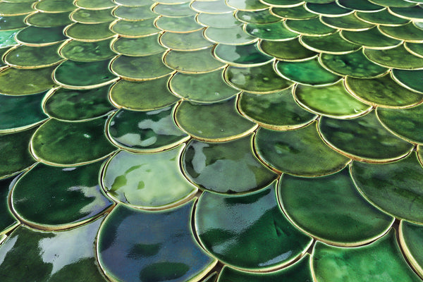 Fish Scale Tile green glaze PAD7U8 7C