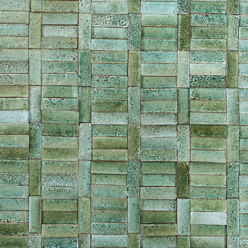 Rectangular Klompie Tile Glassy Aqua Green PDLTS 5B