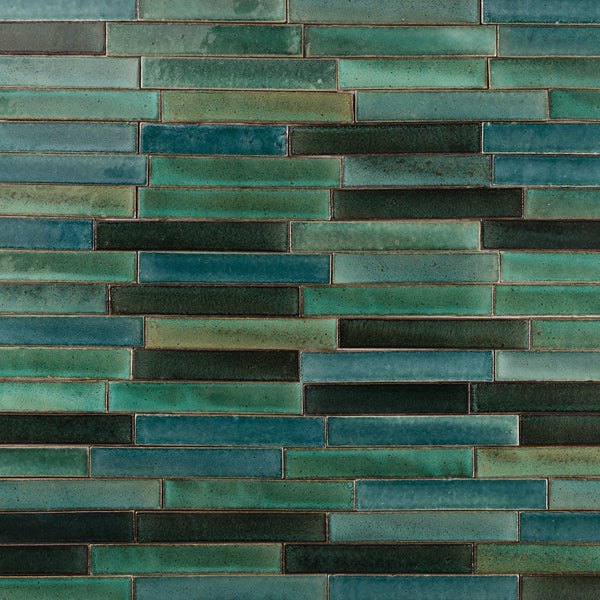 Blend of Greens & Blue Rectangular Tiles Q3VV9P 6C
