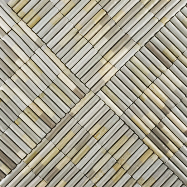 Fluted Light Marble Tiles Partial Glaze Linen Q8JWV-2A