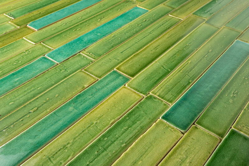 Blend of Greens Rectangular Tiles QEZBQM 2C