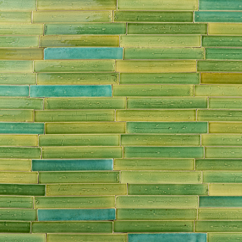 Blend of Greens Rectangular Tiles QEZBQM 2C