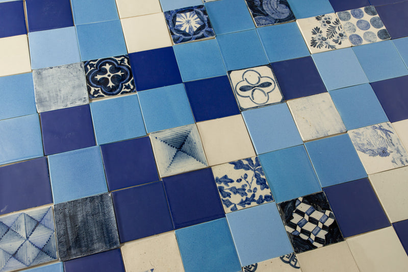 Blue & White Rectangle Tiles with Delft Artwork RWL9XG 10B