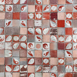 Red and white pattern matt tile 100x100 TTHFYV 7B