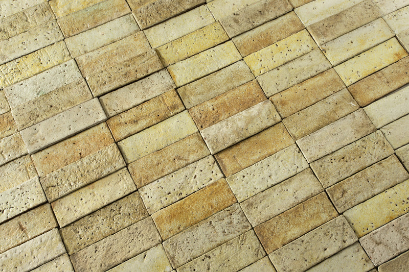 Yellow Textured Rectangular Klompie Tile UD8KT2 3A