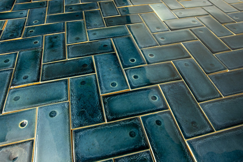 Dark Teal Gloss Hand-Made tile VXYFGX