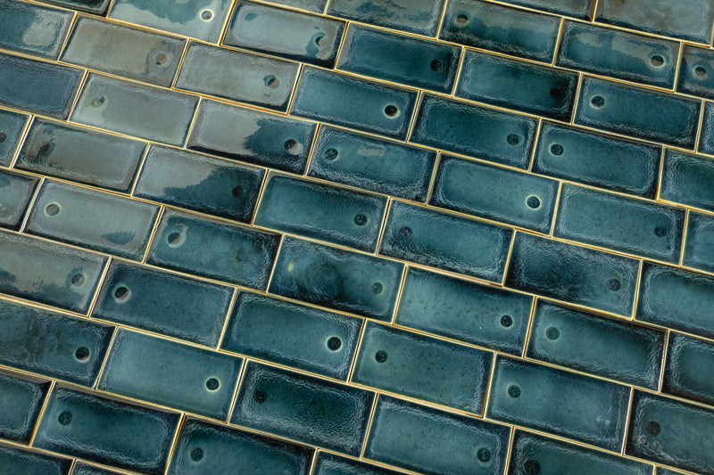 Dark Teal Gloss Hand-Made tile VXYFGX