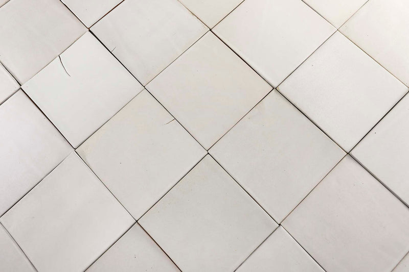Satin White blend hand made tile WHEPSS 3C