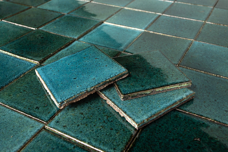 Green & Blue Square Gloss Tiles WKUWMF 9B