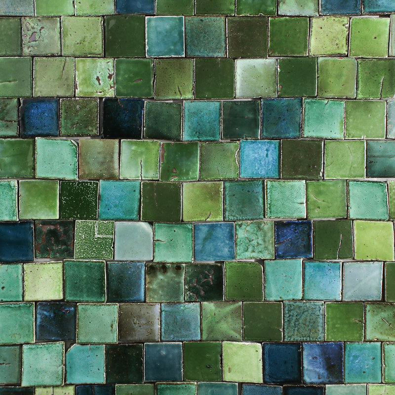 Chunky square tile glassy green blend XFT87 7B