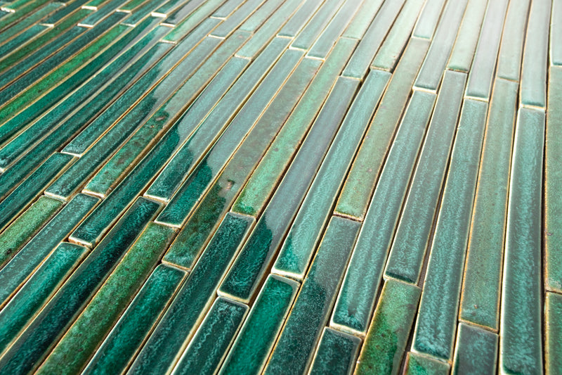 Rectangular Green Slender Tiles XJUVKB 9C