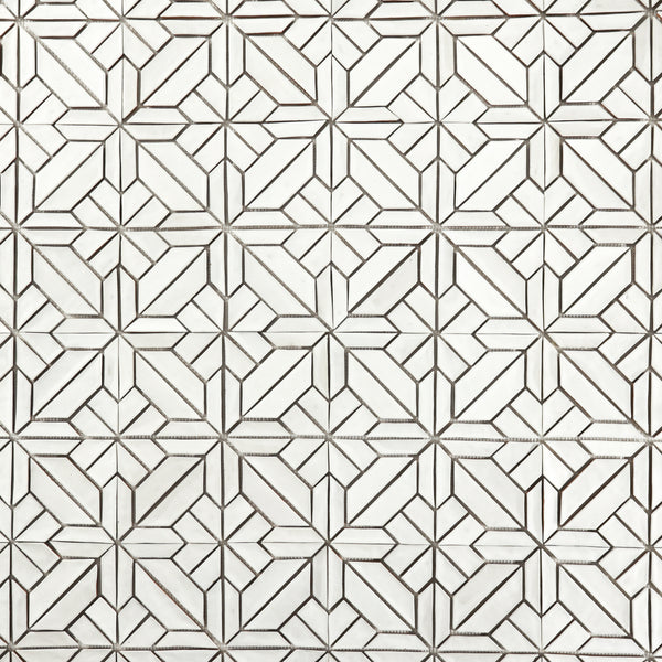 Matt White Tiles Mosaic Pattern YEYCGE