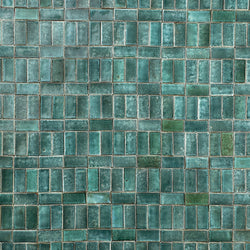 Rectangular Klompie Tile Glassy Deep Greens ZFWZDZ 7C