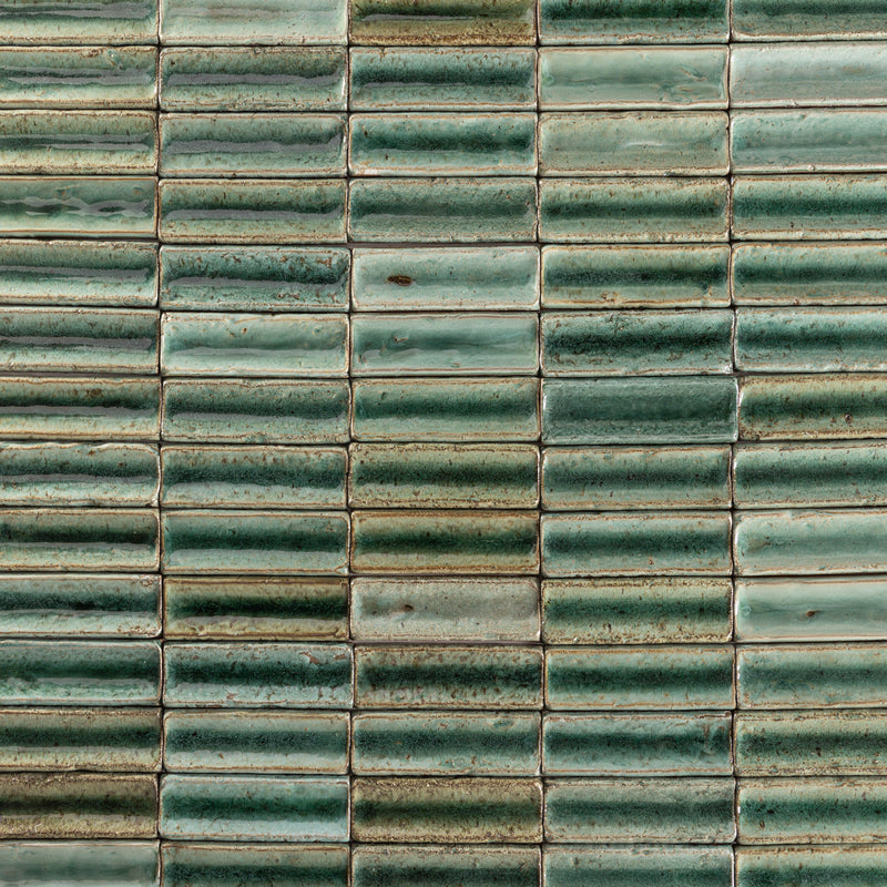 Rectangular Concave Tile Green/Aqua Glaze ZZZZ1 9A