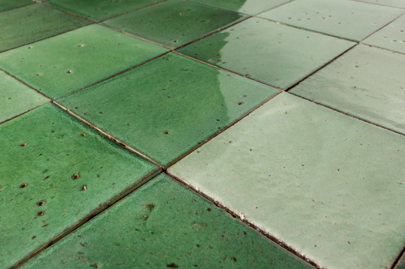 Green Gloss Square Tiles - NLTLKL 2B